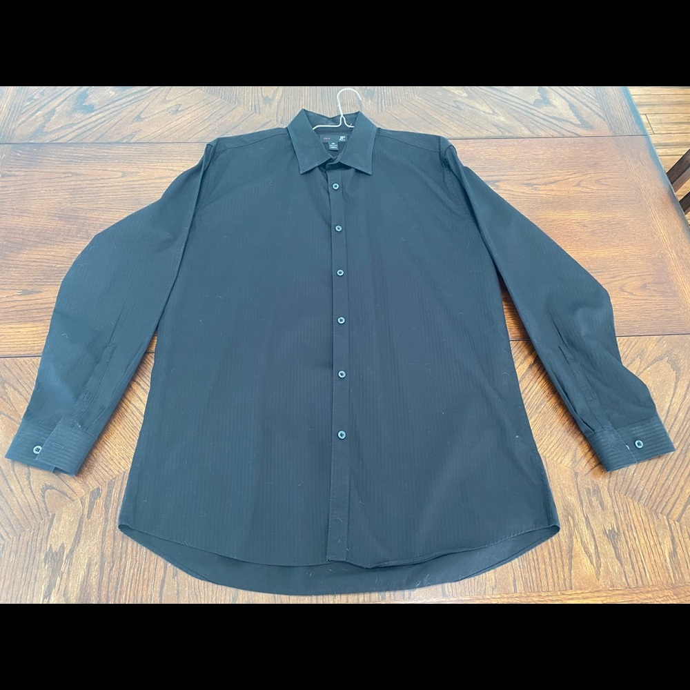 Men’s Button Up Casual Black Shirt XXL